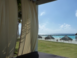 Beachfront cabana at the Hyatt Regency Cancun
